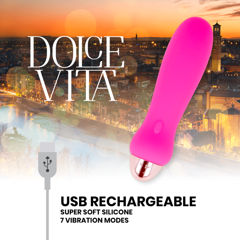 Vibromasseur Dolce Vita Rechargeable 7 Vitesses Rose