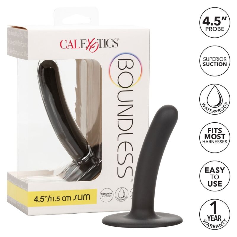 Gode Anal Boundless Ultra Fin Noir 11,5cm - CalExotics