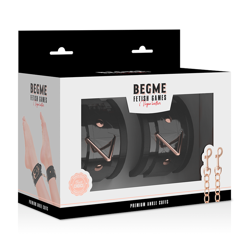 Menottes Chevilles Black Edition Premium Cuir Vegan - BEGME - Begme Fetish Games
