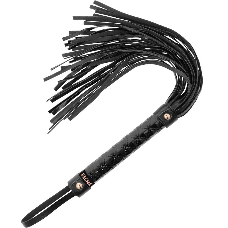 Begme - Martinet BDSM avec Poignée en Simili Cuir Noir