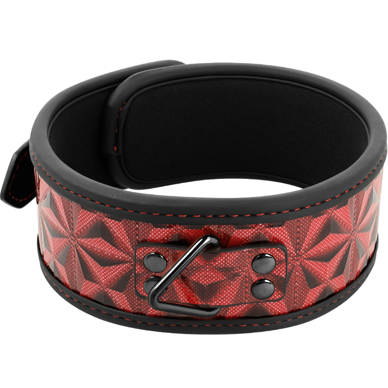 Collier BDSM Cuir Végan Premium Rouge Néoprène - Begme - Begme Fetish Games
