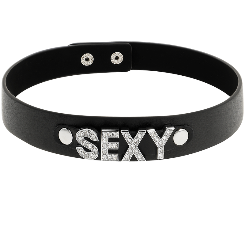 Collier BDSM Ras de Cou Sexy Cuir Végan Noir - Coquette Chic