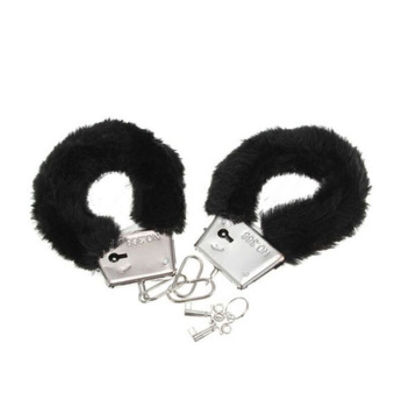 Menottes Fourrure Plaisir Noires - Diablo Picante