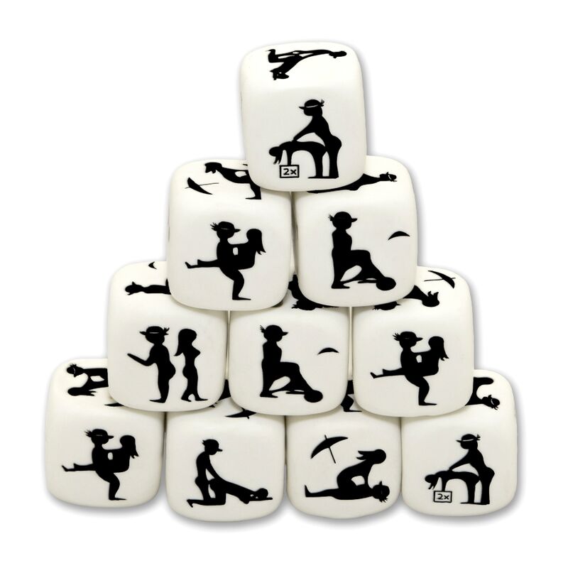 Dés Érotiques de Positions Blancs 25mm - Diablo Picante