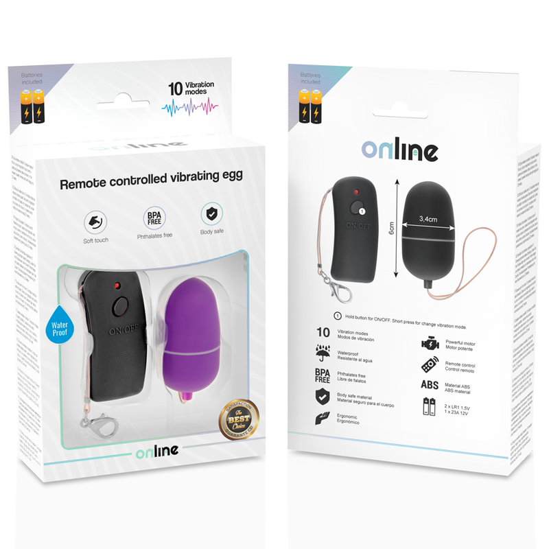 Online - Mini Oeuf vibrant avec télécommande - Lilas