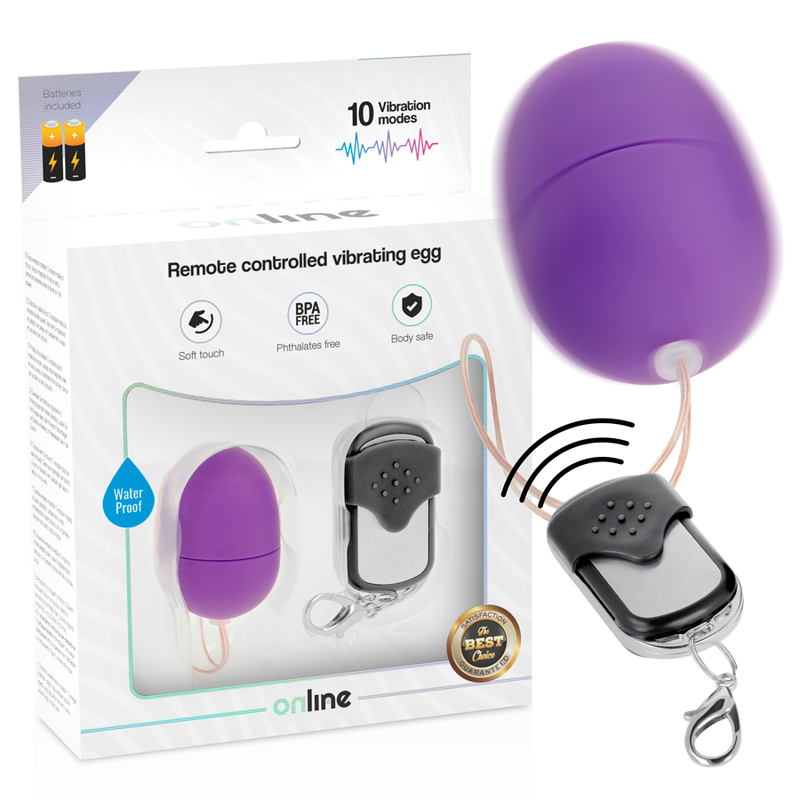 Online – Oeuf Vibrant avec Télécommande Taille S – Lilas