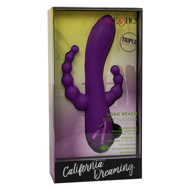 Sextoy Triple Stimulation Long Beach Bootylicious Violet - CalExotics