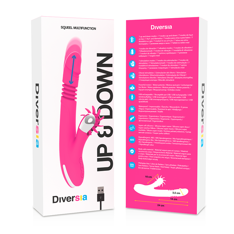 Vibromasseur Rabbit Diversia Bunny Haut & Bas 24cm - Diversia