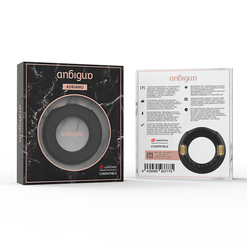 Anbiguo - anneau vibrant adriano compatible avec la technologie sans fil watchme