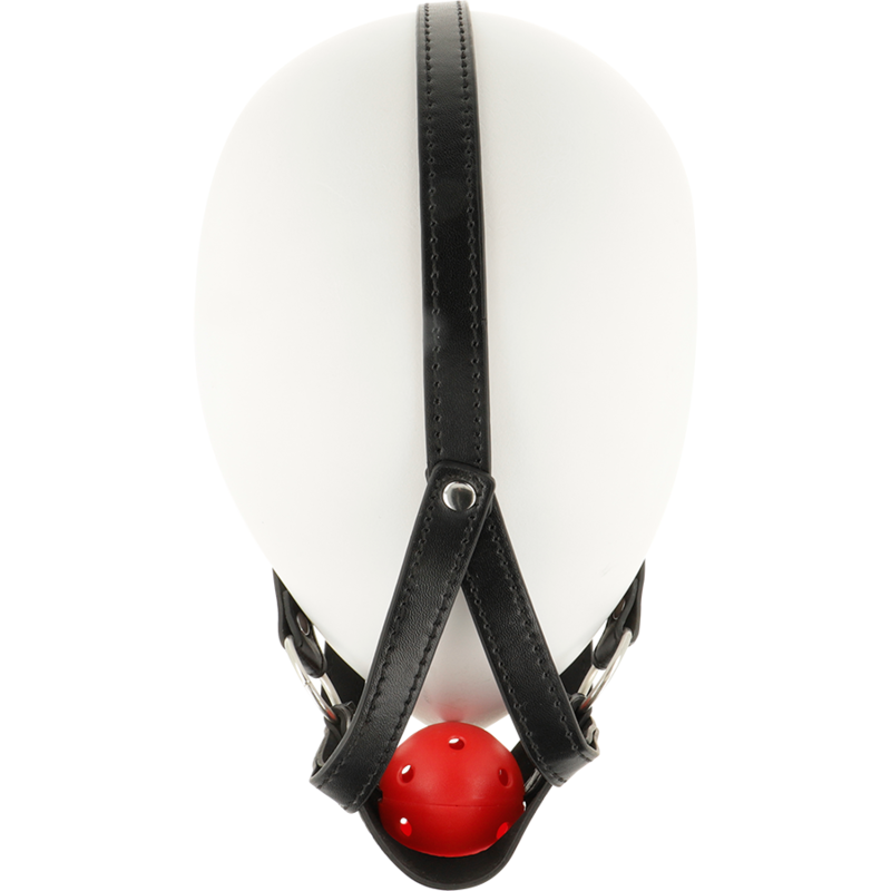 Harnais Bâillon Muselière Cuir Noir Tête Ouverte - Ohmama - OHMAMA FETISH