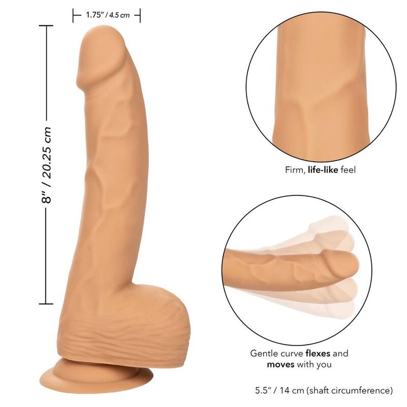 Gode Réaliste Courbé Silicone Studs 8 - CalExotics