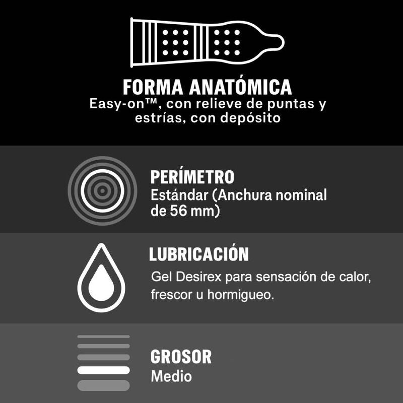 Préservatifs Texturés Durex Orgasm Intense Stries Picots - Durex