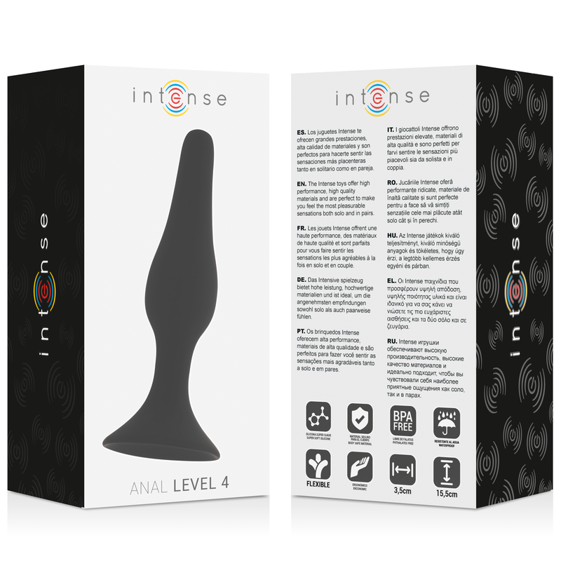 Plug Anal Intense Niveau 4 Noir 15,5 cm - Intense