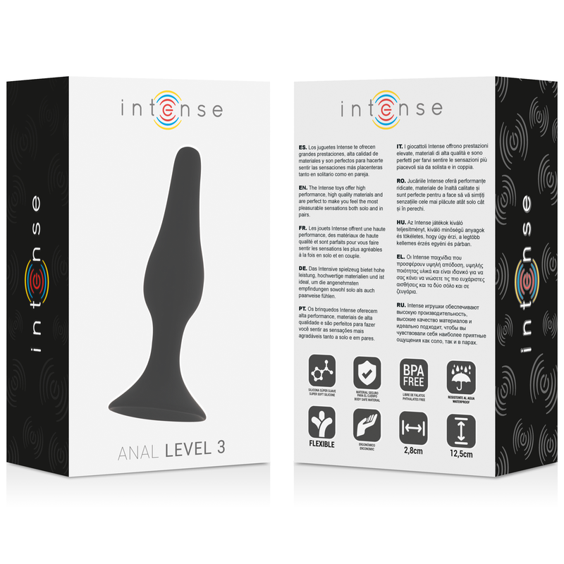 Plug Anal Intense Niveau 3 Noir 12,5 cm - Intense