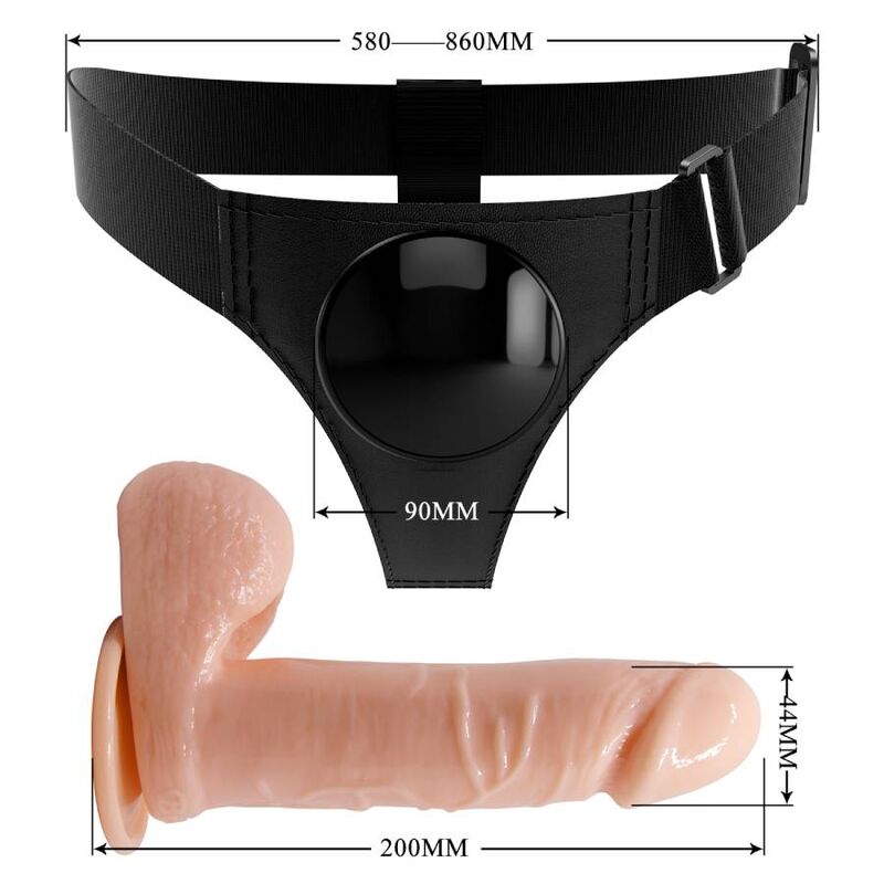 Pretty Love - Gode Ceinture avec Gode Ventouse Naturel / 20 cm