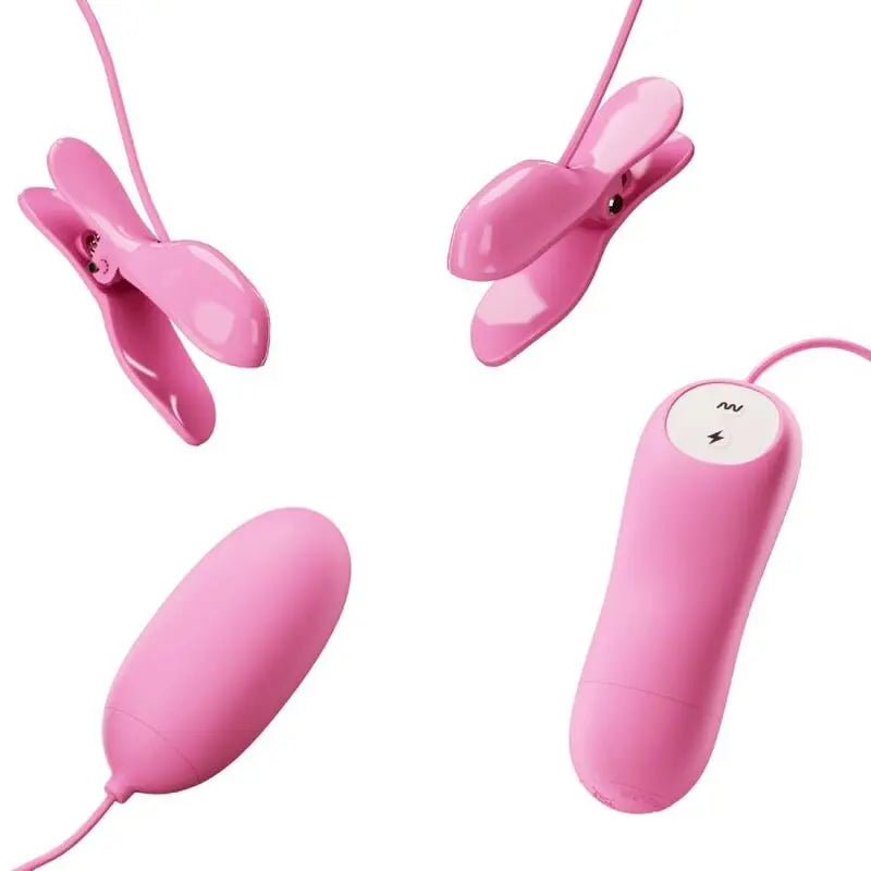 Pinces Tétons Vibrantes Électrostimulantes Rose - Pretty Love