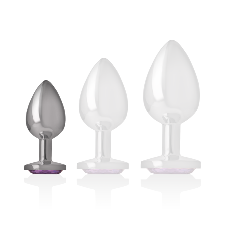 Plug Anal Métal Diamant Cristal Violet Taille S - Intense