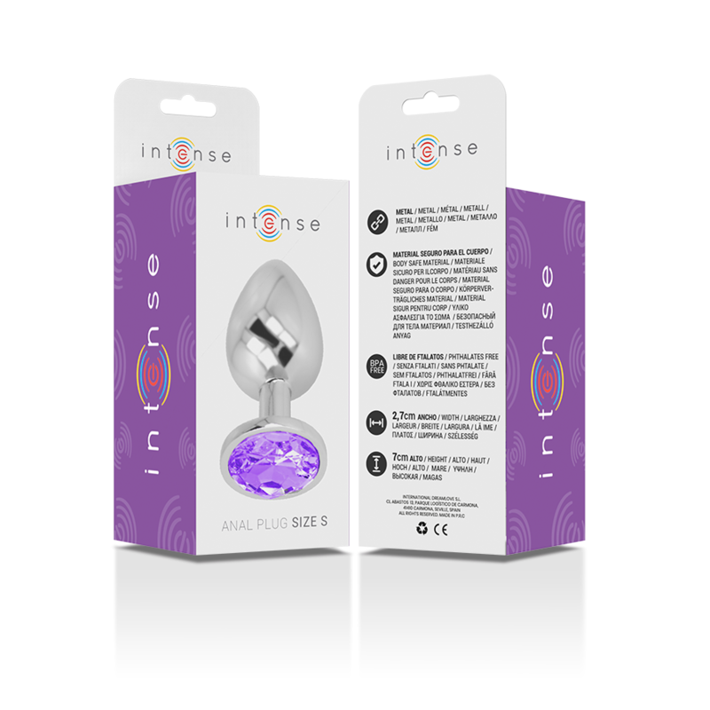 Plug Anal Métal Diamant Cristal Violet Taille S - Intense