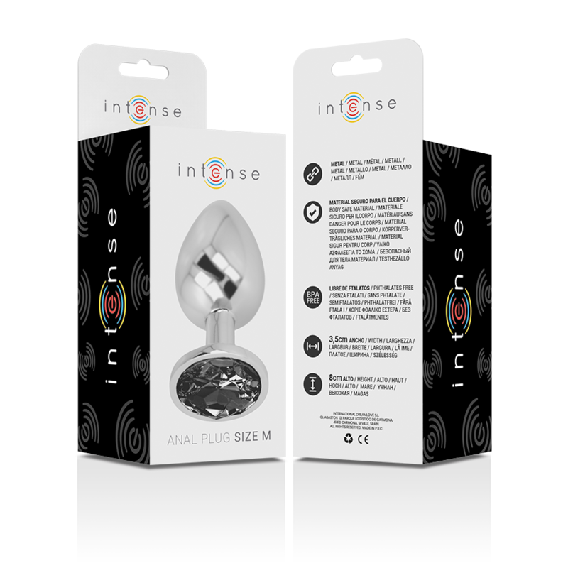 Plug Anal Bijou Intense Diamond Jewel Noir Taille M - Intense