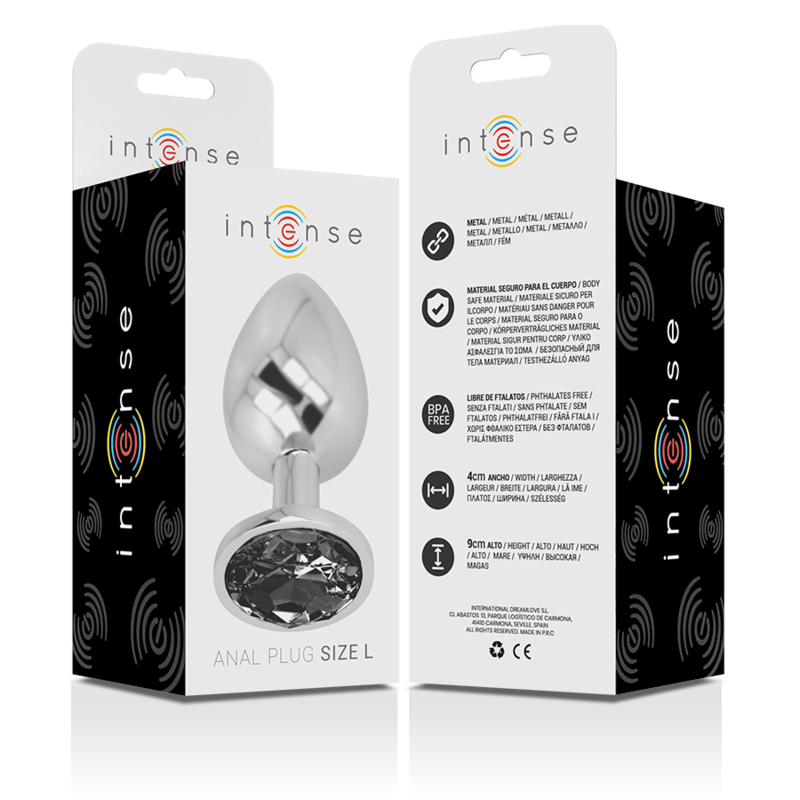Plug Anal Bijou Intense Verre Noir Taille L - Intense