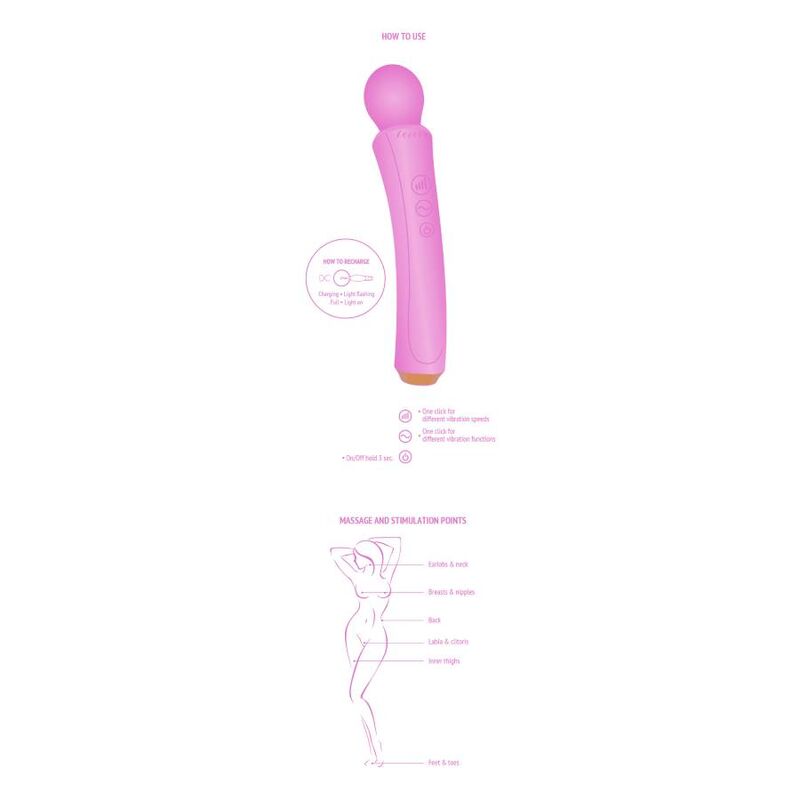 Baguette de massage Curved Wand fuchsia - Xocoon - XOCOON