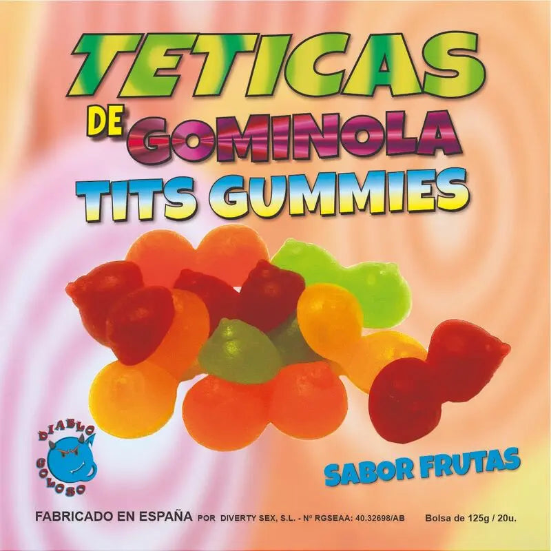 Bonbons Érotiques Diablo Goloso Tétines Gommeuses Assorties