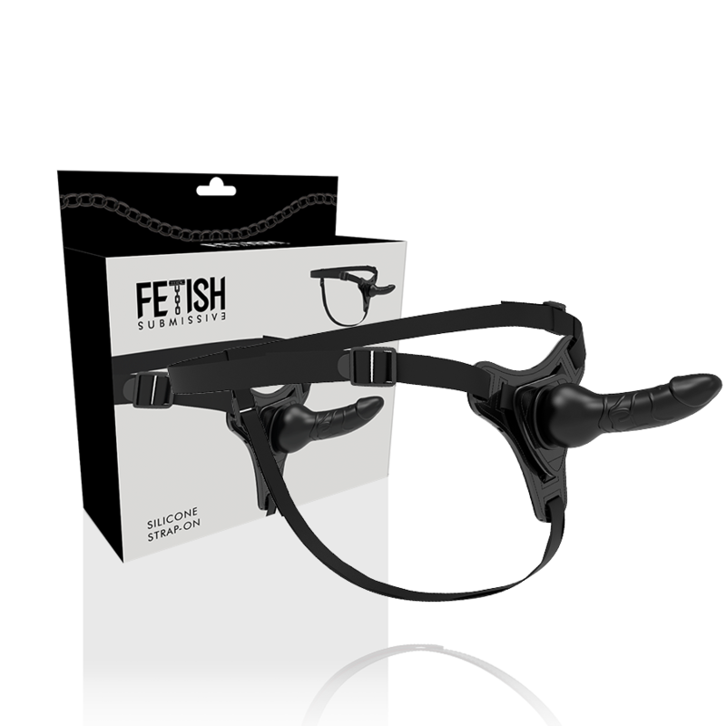 Fetish Submissive - Gode Ceinture Réaliste avec harnais Noir / 16 cm