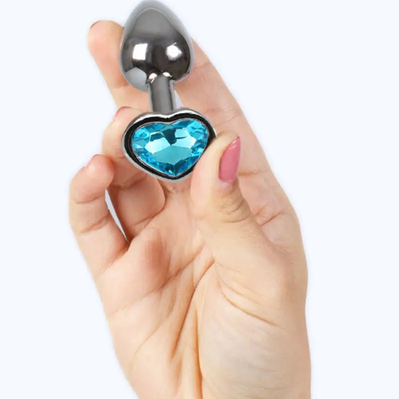 Secret Play – Plug Anal en forme de cœur Bleu – 7 cm