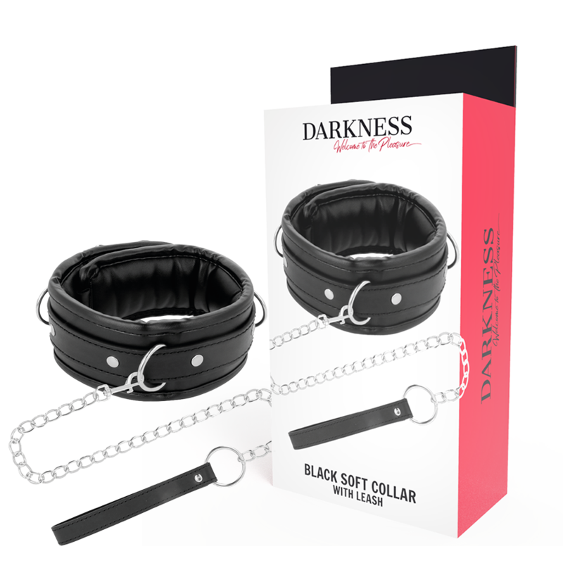 Collier BDSM avec laisse chaîne en cuir - Darkness - Darkness