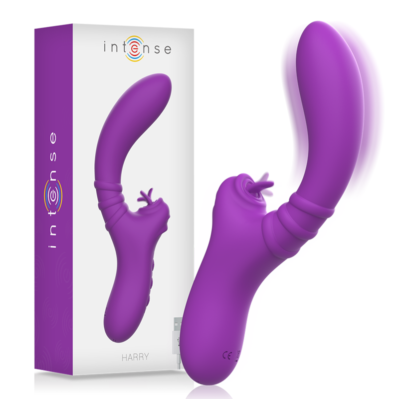 Intensiver Klitoris-Vibrator Harry mit Zunge Violett - Intense