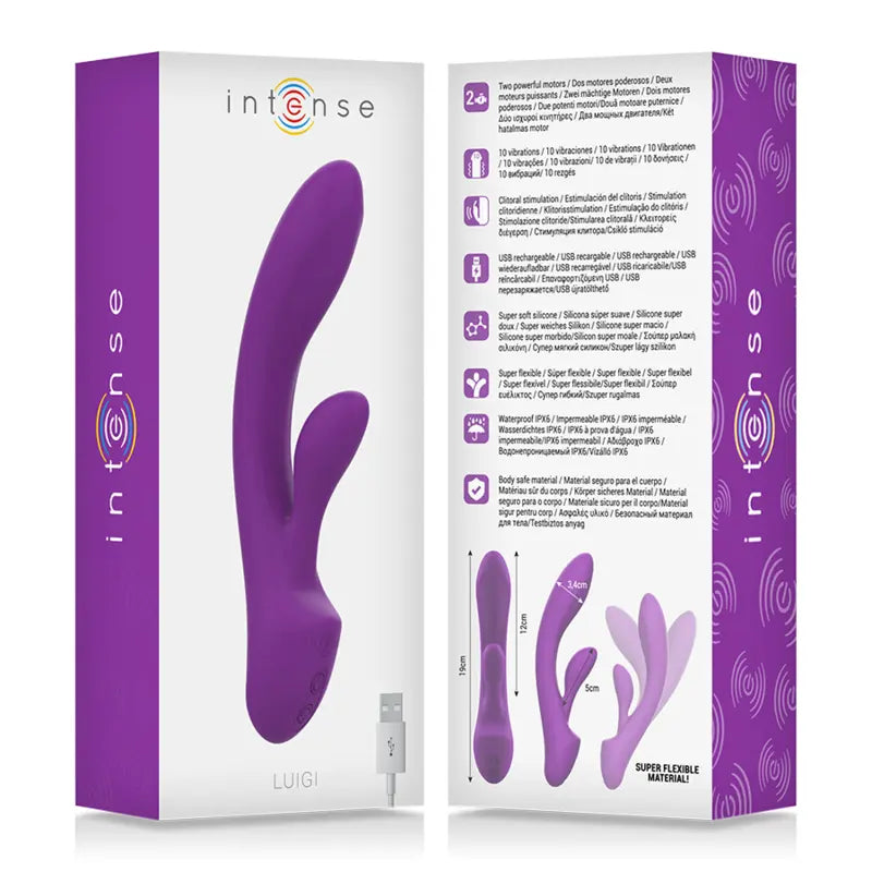 Vibromasseur Rabbit Luigi Double Stimulation Violet - Intense