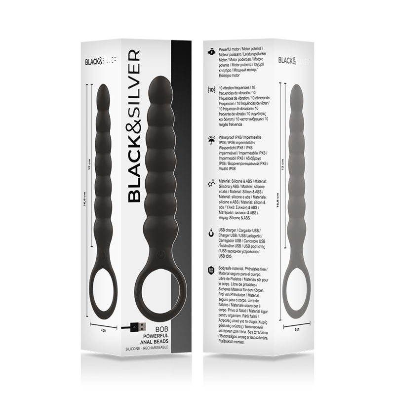 Plug Anal Vibrant Bob Noir - Black&Silver
