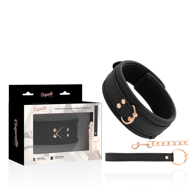 Collier BDSM Coquette Chic Desire Cuir Végan - Coquette