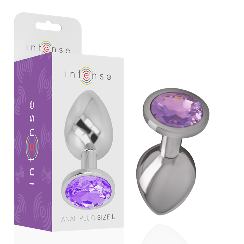 Plug Anal Métal Diamant Cristal Violet Taille S - Intense