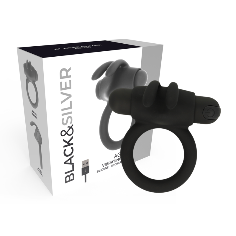 Anneau Vibrant Agron 2.0 Rechargeable - Black&Silver