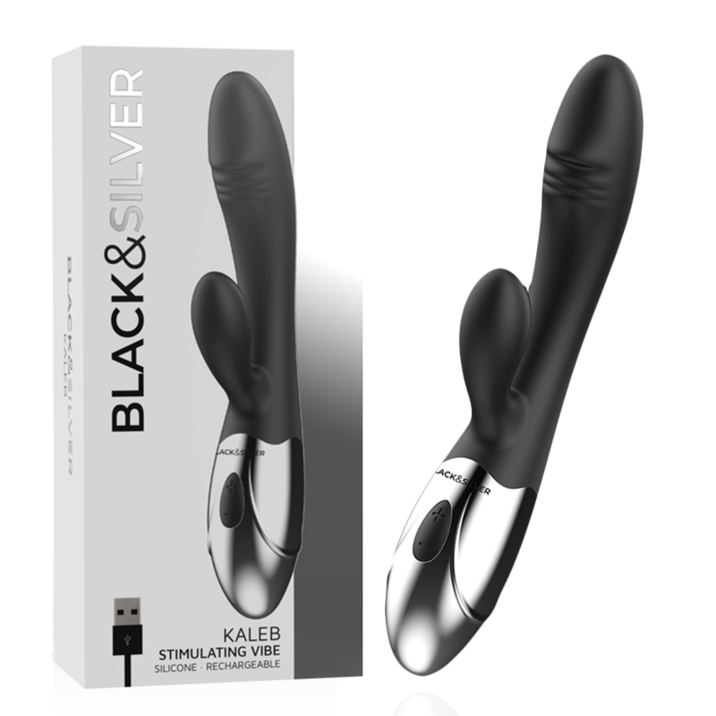Vibromasseur Rabbit Kaleb Stimulating Vibe - Black&Silver