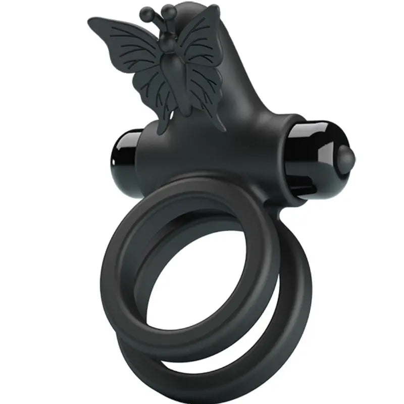 Anneau Pénien Vibrant Double Stimulateur Noir - Pretty Love - PRETTY LOVE MALE
