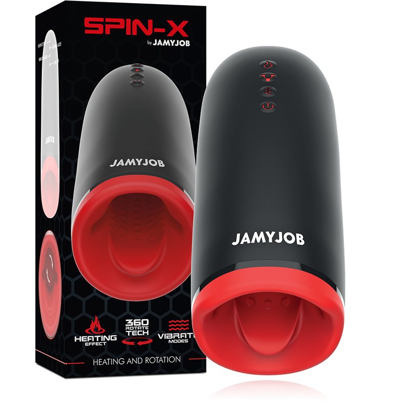Masturbateur Masculin Spin-X Chauffant avec Rotation - JAMYJOB