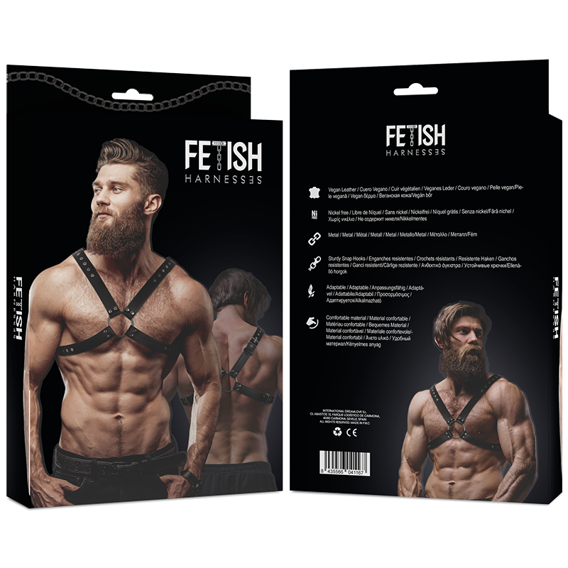 Harnais Cuir Écologique Poitrine Croisée Homme - Fetish Submissive - FETISH SUBMISSIVE ATTITUDE