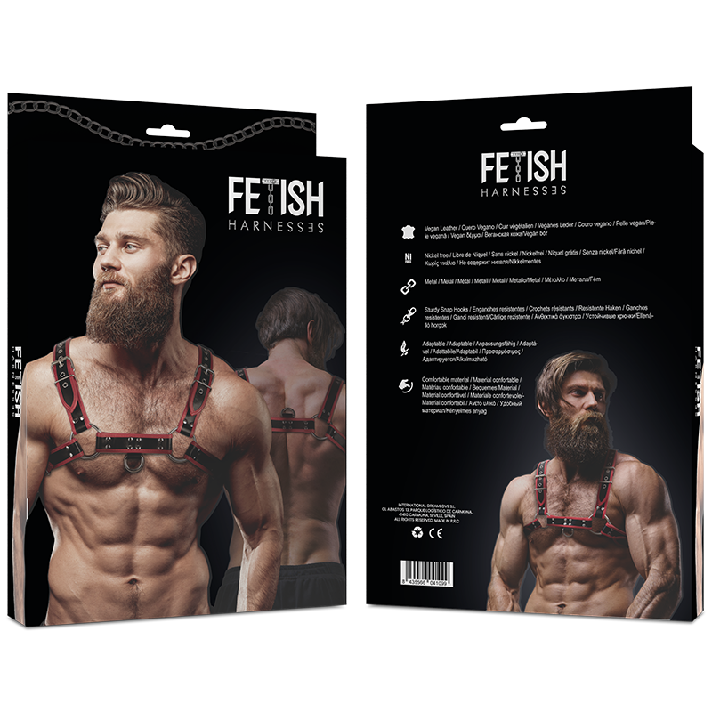Harnais poitrine Fetish Submissive Attitude noir et rouge - Homme - FETISH SUBMISSIVE ATTITUDE