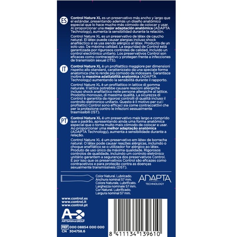 Control – Préservatifs XL Naturel – 12 unités