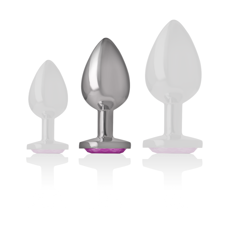 Plug Anal Métal Cœur Diamond Jewel Rose Taille M - Intense