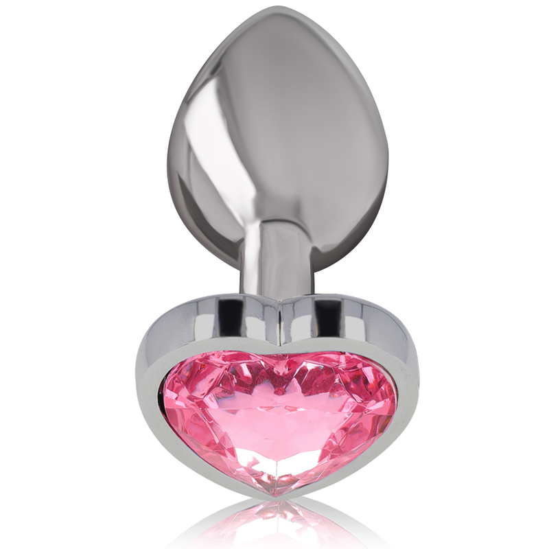 Plug Anal Métal Cœur Diamond Jewel Rose Taille M - Intense