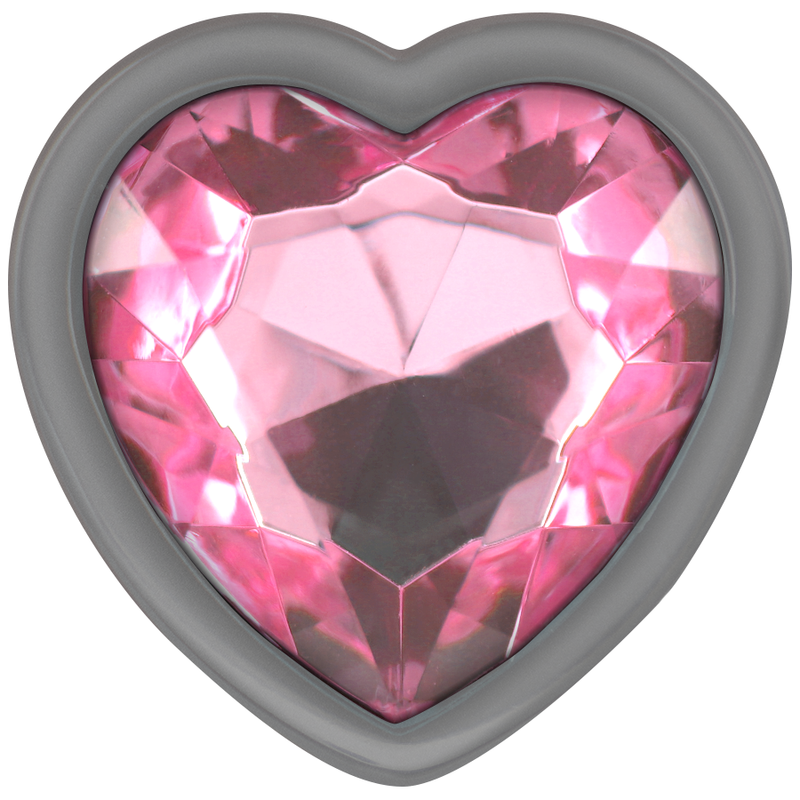Plug Anal Métal Cœur Diamond Jewel Rose Taille M - Intense
