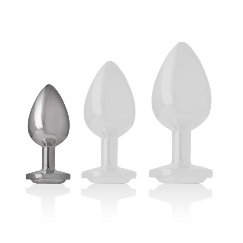 Plug Anal Métal Diamond Jewel Blanc Taille S - Intense