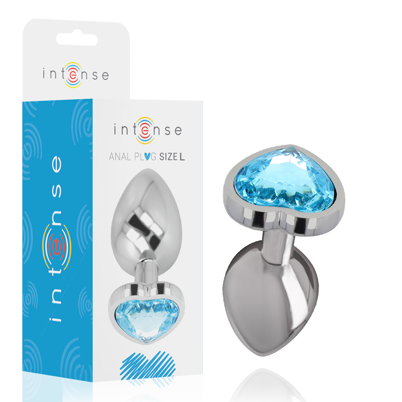 Plug Anal Métal Cœur Intense Bleu Taille L - Intense