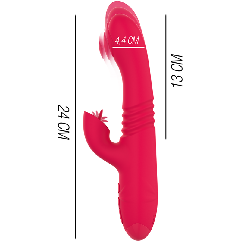 Vibromasseur Multifonction DUA avec Langue Rouge - Intense