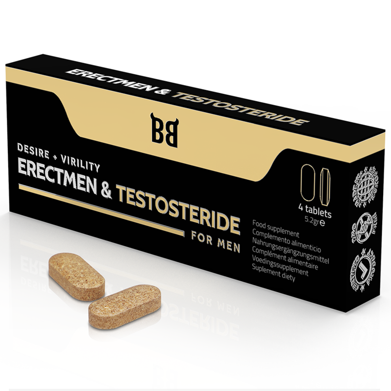 Complément alimentaire Black Bull Erectmen & Testosteride 4 gélules - BLACK BULL