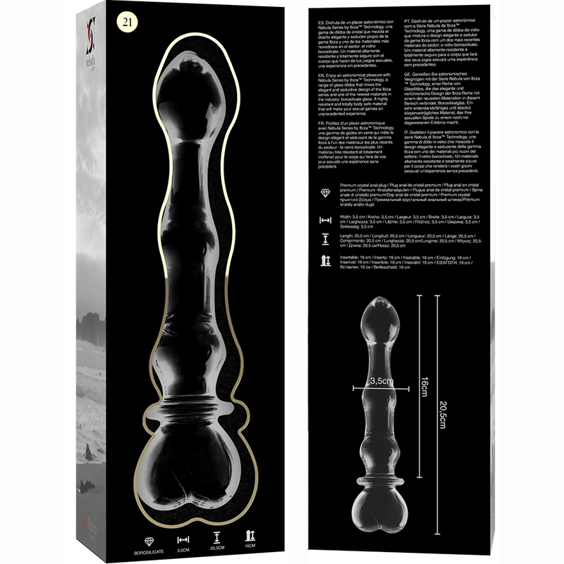 Gode en Verre Nebula Series Modèle 21 Transparent - Ibiza
