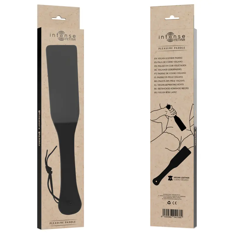Paddle BDSM Intense Noir en Cuir Végan - Intense Fetish